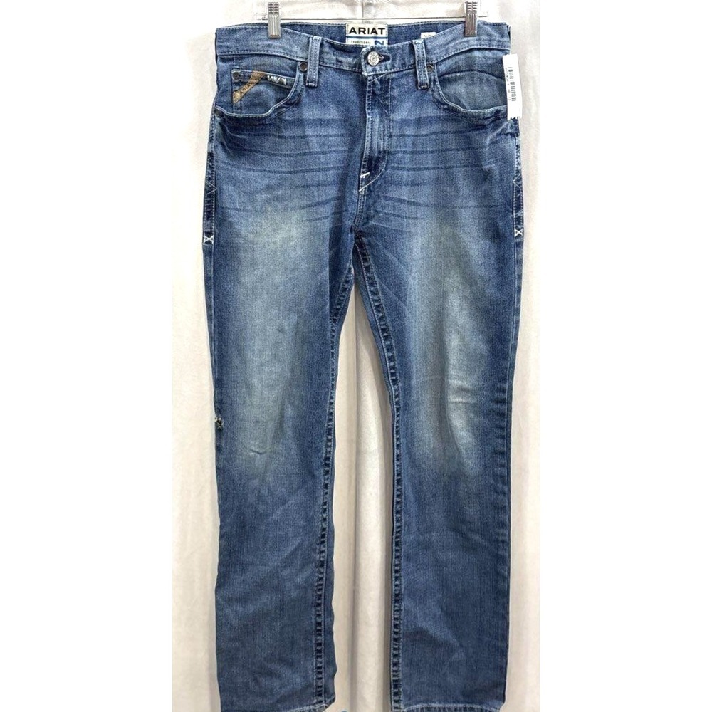 Ariat Men's M2 Blue Traditional Relaxed Boot Cut Denim Jeans - SZ 34/36